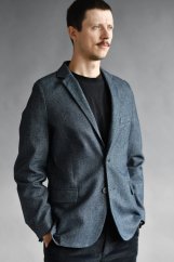 Pánské bavlněné sako modré