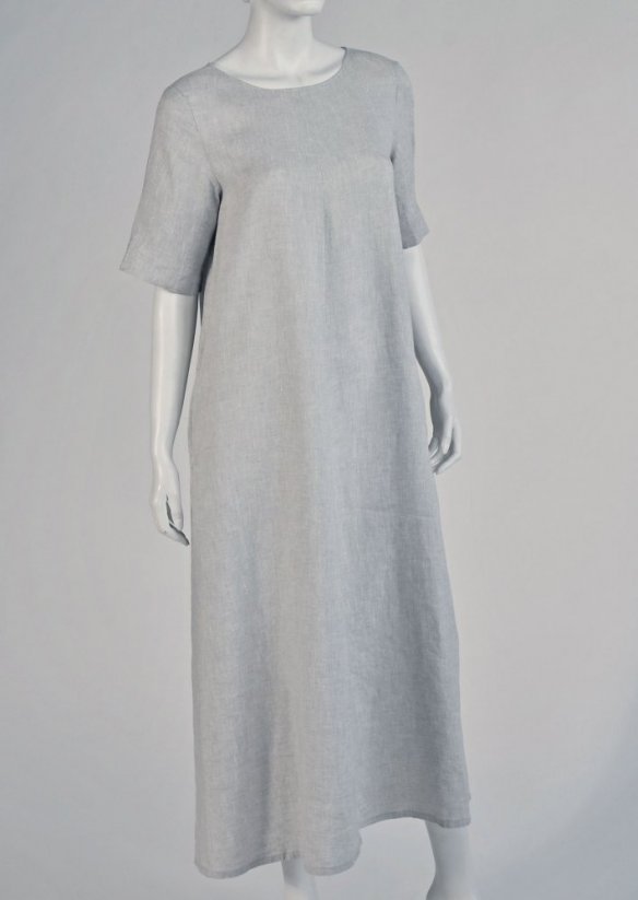Women's long linen dress with sleeves