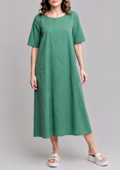 Langes Damenkleid mit Ärmeln