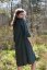 Damen Leinenkleid mit Rüschenärmeln - Größe: 42