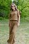 Lněná halenka oversize - skořicově hnědá