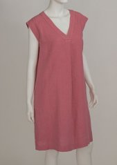 Women's linen dress with a neckline