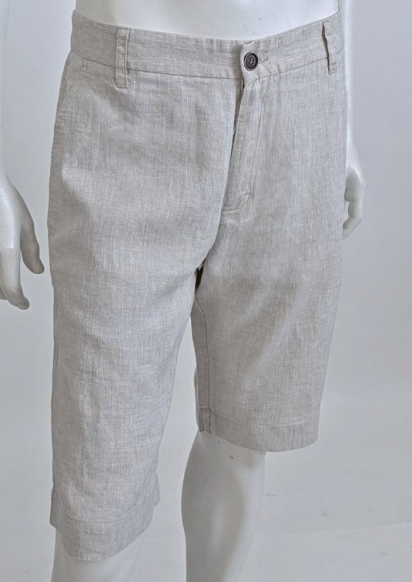 Pánské lněné šortky - přírodní melanž