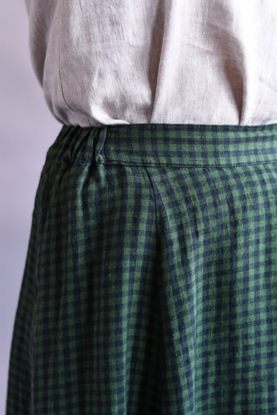 Long linen skirt with elastic waist - Size: 42