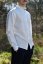 Men's linen shirt with a stand-up collar - Size: 39