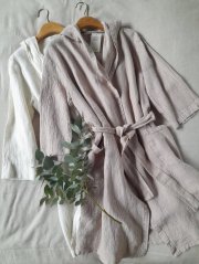 Unisex-Bademantel aus Leinen
