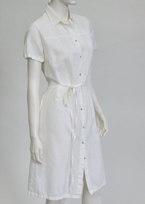 Damen-Allover-Leinenkleid mit Krawatte - Größe: 38