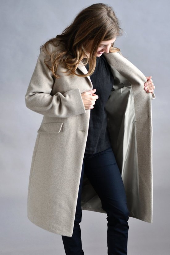 Klassischer Wollmantel für Damen mit Kaschmir