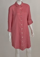 Women's linen shirt dress with frill