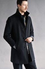 Pánský klasický vlněný kabát – prodloužená velikost / pro vysoké muže
