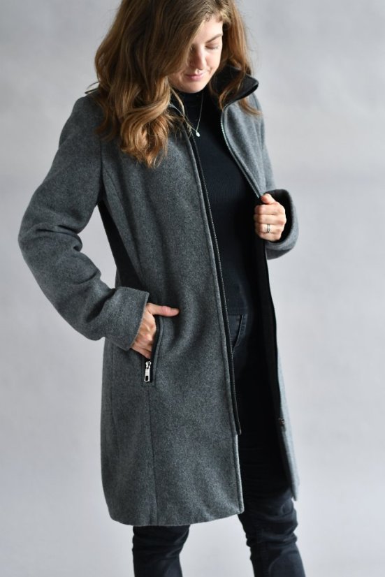 Damen-Wollmantel mit Kashmir