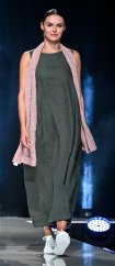 Langes ärmelloses Leinenkleid für Damen