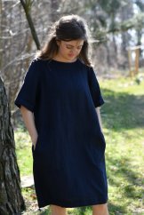 Women's A-line linen dress