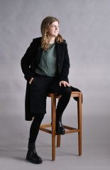 Women's classic woolen coat with cashmere