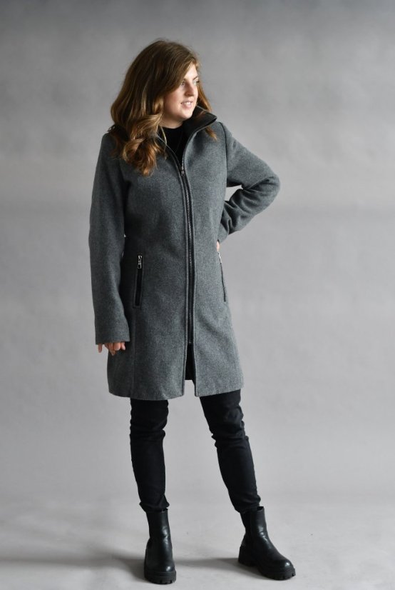 Damen-Wollmantel mit Kashmir