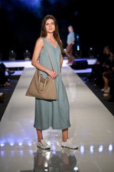 Langes ärmelloses Leinenkleid für Damen