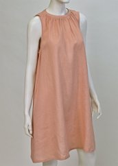 Women's linen dress with pleating