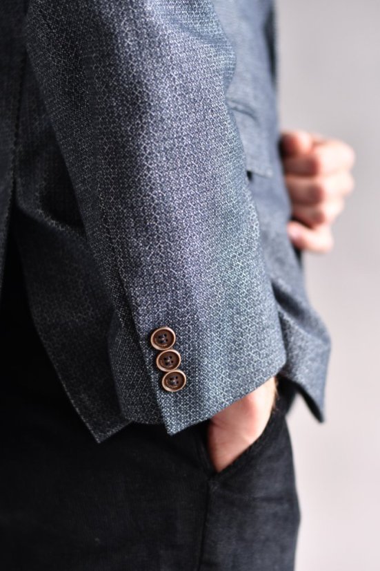 Pánské bavlněné sako modré