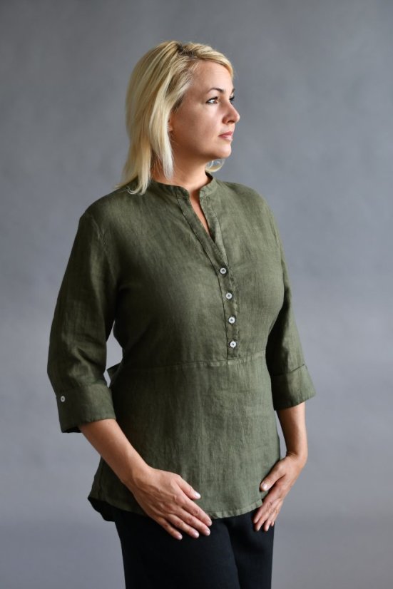 Leinenhemd für Damen mit Gürtel