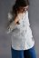 Women's linen shirt with a neckline - Size: 36