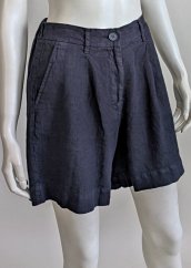 Dámské lněné šortky - navy modrá