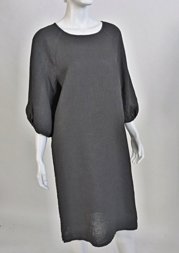 Women's linen dress with balloon sleeves