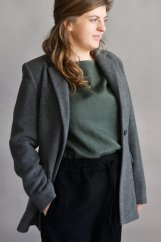 Dámské vlněné kalhoty, maxi délka - černé