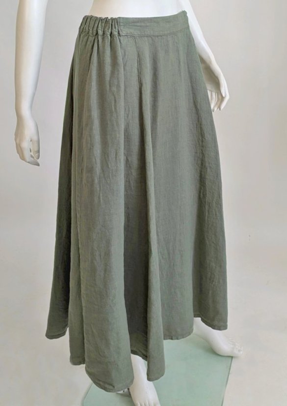 Long linen skirt with elastic waist - Size: 44