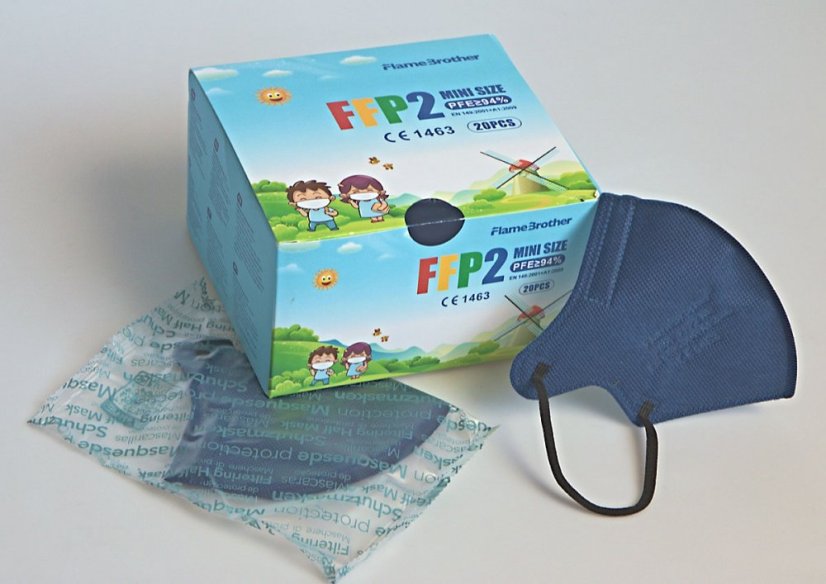 Children's respirators FFP2, 20 pcs, price per piece 9.6 CZK