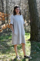 Women's A-line linen dress
