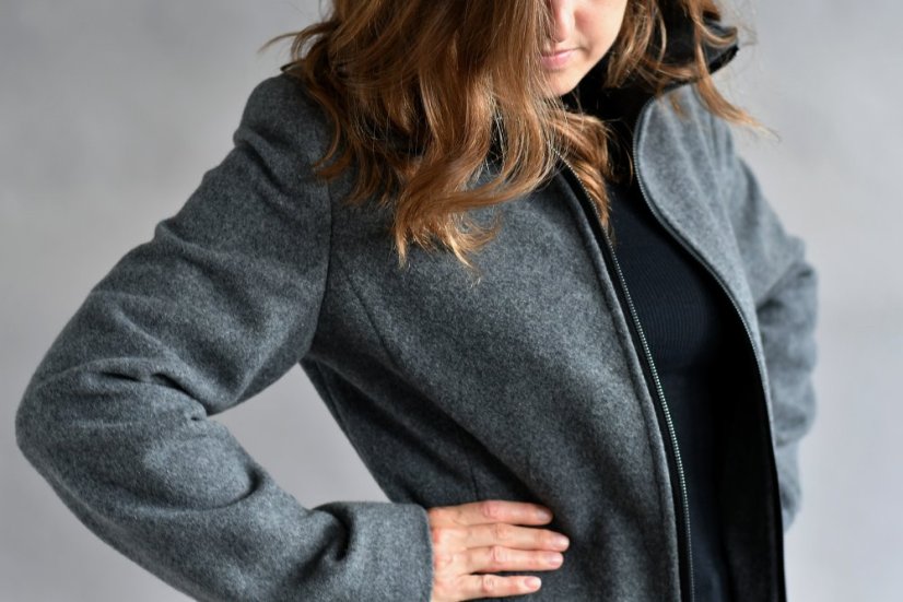 Damen-Wollmantel mit Kashmir
