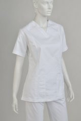 Women's structured medical gown - 96% cotton, 4% elastane
