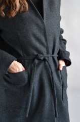 Wollmantel für Damen mit Krawatte