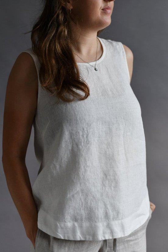 Women's sleeveless linen top - Size: 36