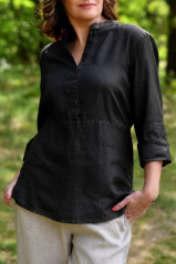 Leinenhemd für Damen mit Gürtel