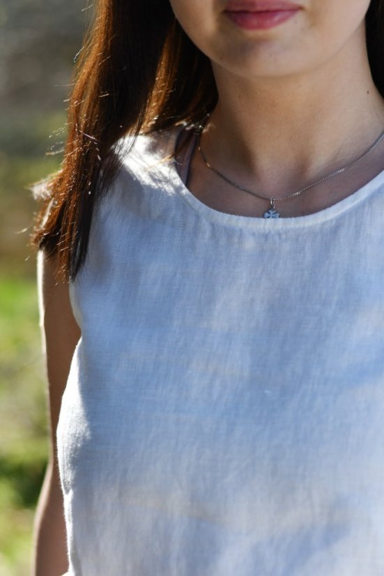 Women's sleeveless linen top - Size: 36
